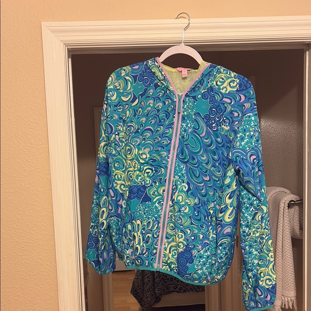 Lilly Pulitzer Blue and Green Swirl Hoodie